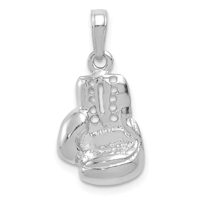 Charm Necklaces Qgold 14k White Gold 12 mm Lg Boxing Glove Charm 166 grams Charm Necklaces Qgold 14k White Gold 12 mm Lg Boxing Glove Charm 166 grams