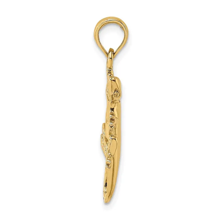 Charm Necklaces Qgold 14k Yellow Gold 149 mm 2D Gecko Charm 162 grams Charm Necklaces Qgold 14k Yellow Gold 149 mm 2D Gecko Charm 162 grams