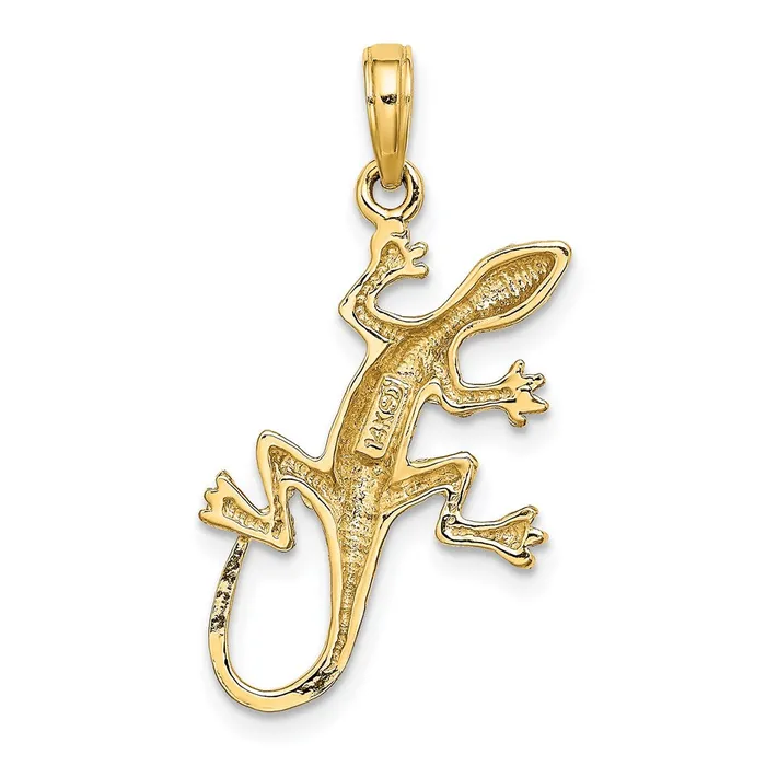Charm Necklaces Qgold 14k Yellow Gold 149 mm 2D Gecko Charm 162 grams Charm Necklaces Qgold 14k Yellow Gold 149 mm 2D Gecko Charm 162 grams