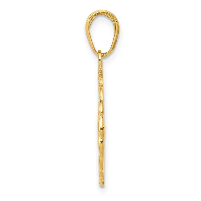 Charm Necklaces Qgold 14k Yellow Gold 16 mm ng Charm 097 grams Charm Necklaces Qgold 14k Yellow Gold 16 mm ng Charm 097 grams