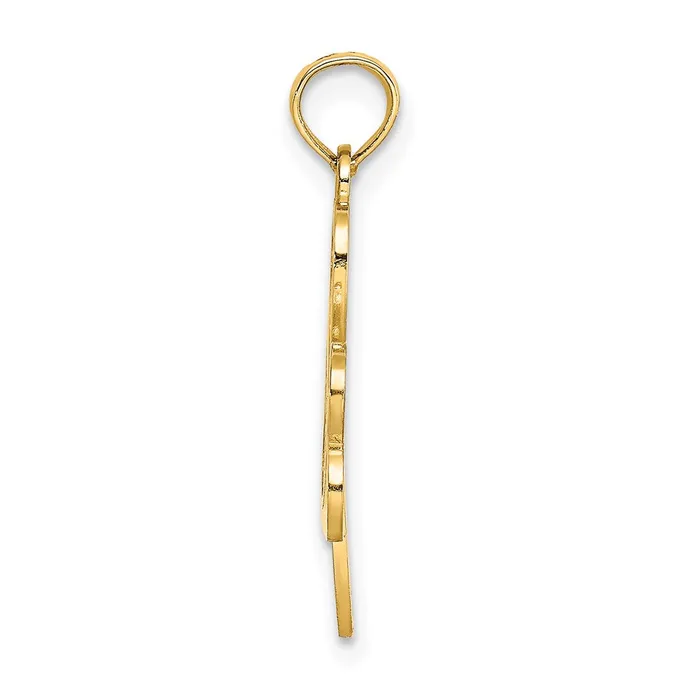 Charm Necklaces Qgold 14k Yellow Gold 186 mm Filigree 3Leaf Clover Charm 094 grams Charm Necklaces Qgold 14k Yellow Gold 186 mm Filigree 3Leaf Clover Charm 094 grams