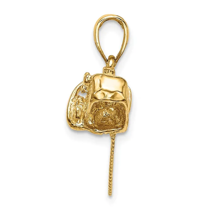 Charm Necklaces Qgold 14k Yellow Gold 264 mm 3D Small Chain Saw Charm 283 grams Charm Necklaces Qgold 14k Yellow Gold 264 mm 3D Small Chain Saw Charm 283 grams