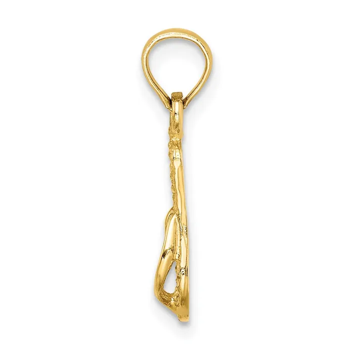 Charm Necklaces Qgold 14k Yellow Gold 53 mm 3D MYRTLE BEACH Single FlipFlop Charm 068 grams Charm Necklaces Qgold 14k Yellow Gold 53 mm 3D MYRTLE BEACH Single FlipFlop Charm 068 grams