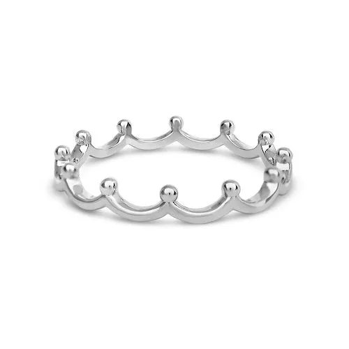 CROWN STACKING RING IN WHITE GOLD Penwarden Fine Jewellery Rings