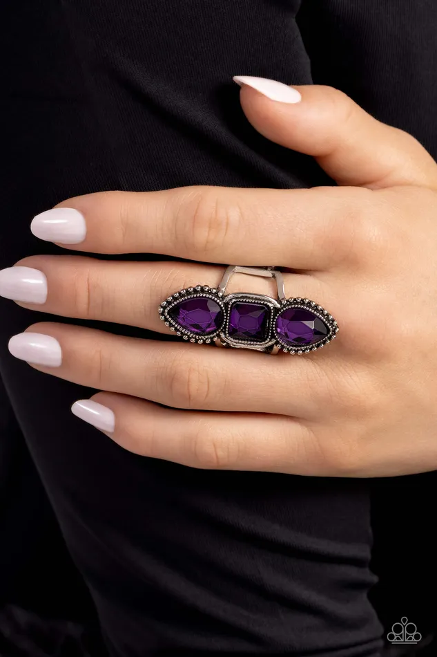 Dazzling Direction Purple Gem Silver Ring Paparazzi Paparazzi Accessories Rings