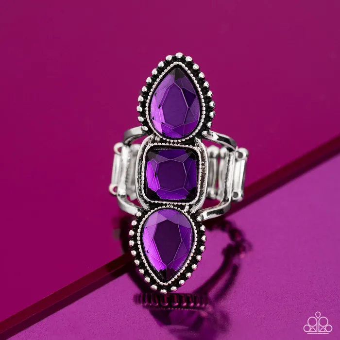 Dazzling Direction Purple Gem Silver Ring Paparazzi Paparazzi Accessories Rings