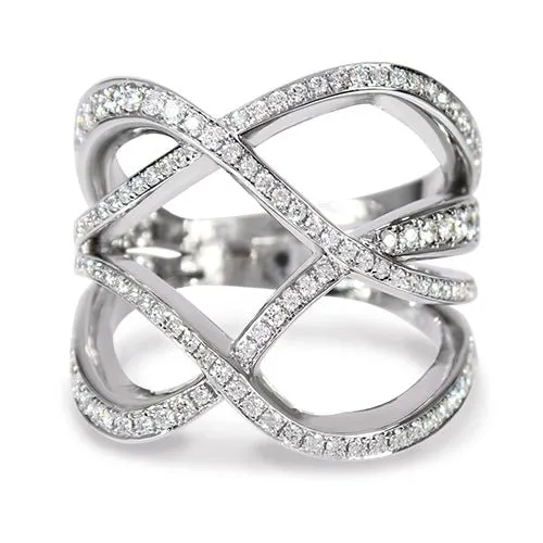 DIAMOND LACE RING IN WHITE GOLD Penwarden Fine Jewellery Rings
