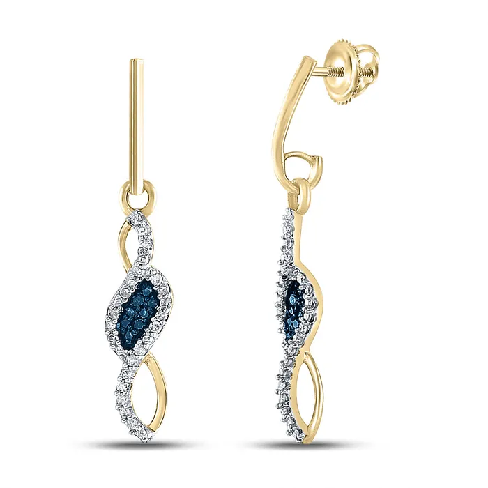 Earrings 18CtDia Blue Dangling Earring 097 grams GND