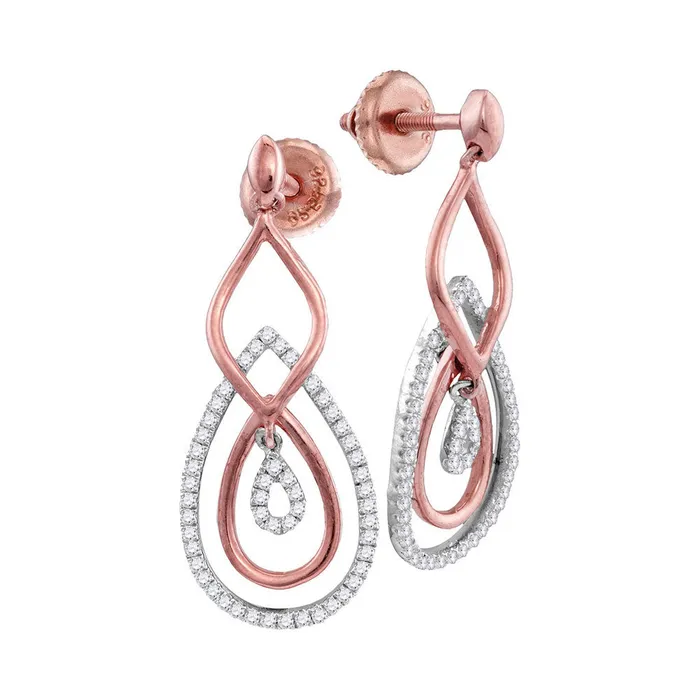 Earrings GND 10Kt Rose Gold 13CtwDia Gift Dangling Earrings 313 grams