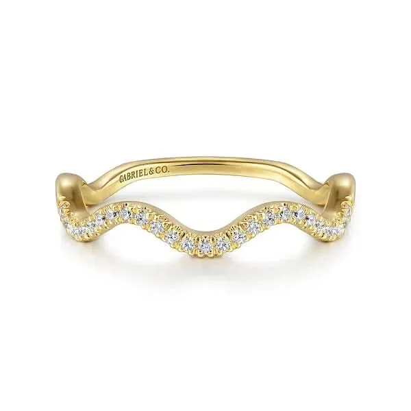 Gabriel Co Rings Gabriel Co Diamond Wave Stackable Ladies Ring
