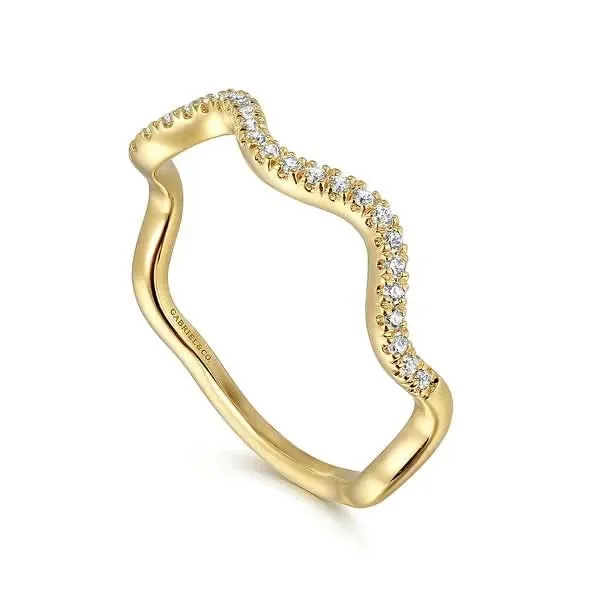 Gabriel Co Rings Gabriel Co Diamond Wave Stackable Ladies Ring