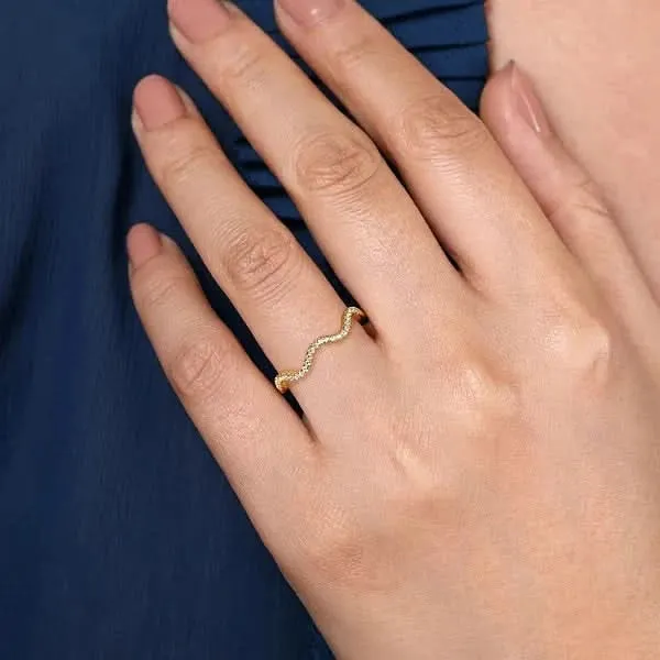Gabriel Co Rings Gabriel Co Diamond Wave Stackable Ladies Ring