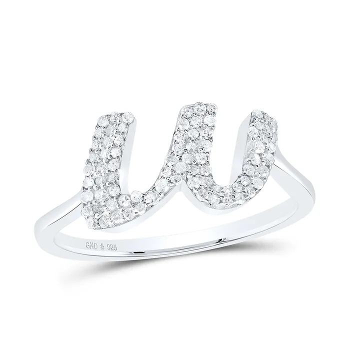 GND 14CtwNat Dia P1 Gift Initial W Ladies Ring 214 grams Rings