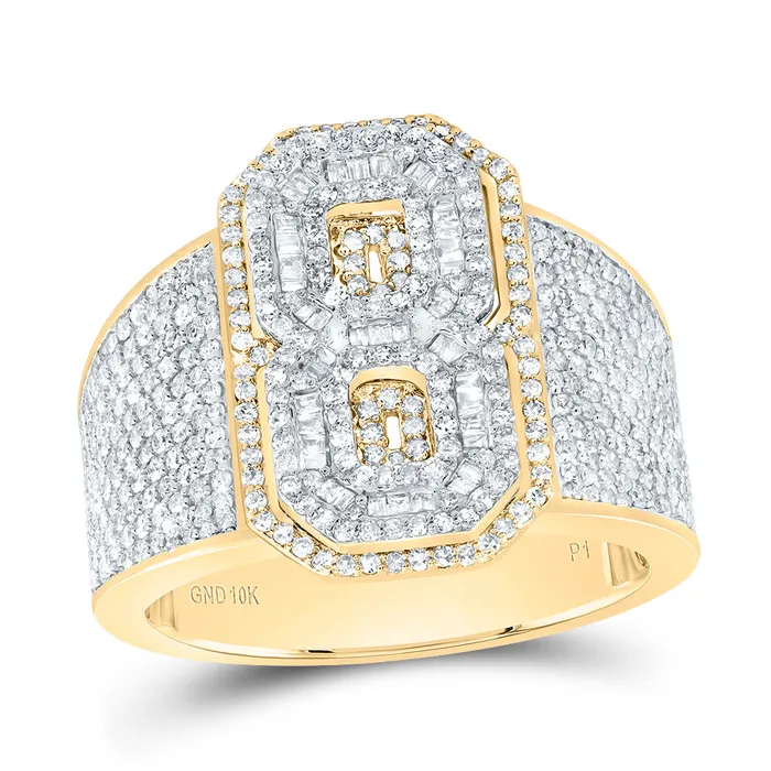 GND 1 58CtwDia P1 Number 8 Mens Ring 864 grams Rings