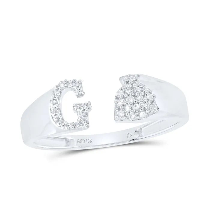 GND 18CtwNat Dia Nk Gift Initial G Ladies Ring 155 grams Rings
