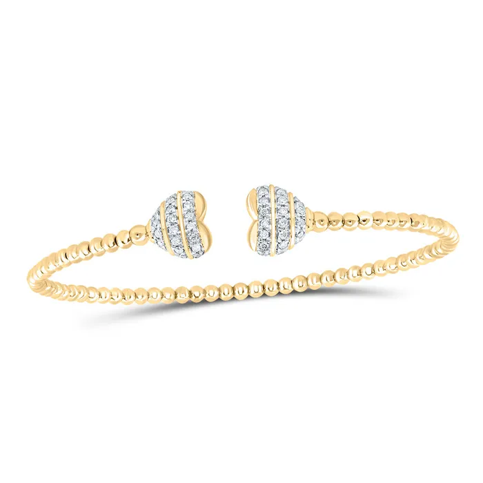 GND 14Kt Gold 14CtwDia Cn Fashion Heart Bangle 65X52 Mm Necklaces
