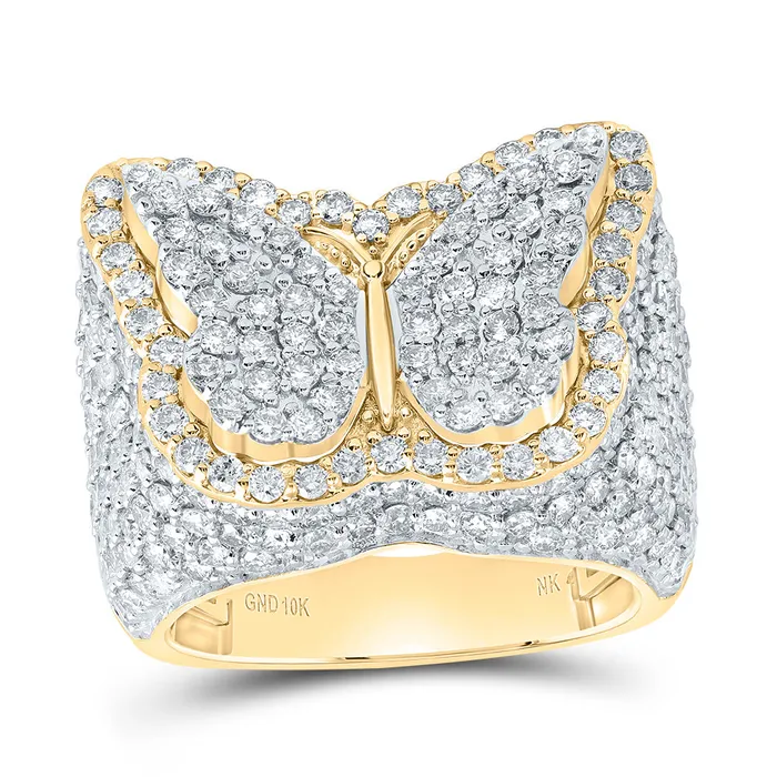 GND 3 12CtwNat Dia Nk Fashion Butterfly Ring 884 grams Rings