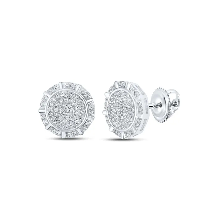 GND Earrings Gold Circle Earrings 13 Cttw Round Natural Diamond Womens 189 grams
