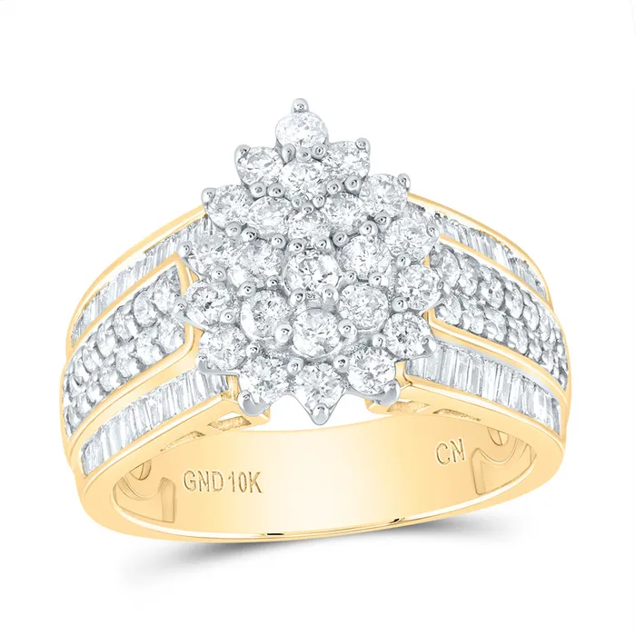 GND Gold Tear Cluster Ring 112 Cttw Round Natural Diamond Womens 511 grams Rings GND Gold Tear Cluster Ring 112 Cttw Round Natural Diamond Womens 511 grams Rings