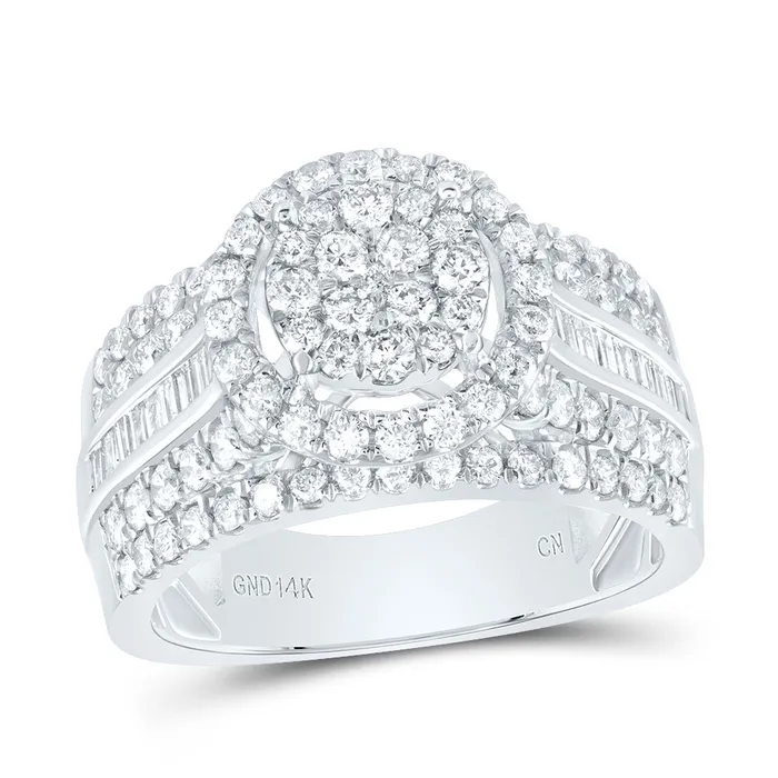 GND Rings 1 12CtwDia Cn Round Single Halo Bridal Ring 713 grams