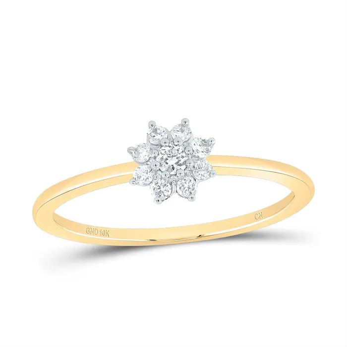 GND Rings 110CtNat Dia Cn Flower Fashion Ladies Ring 117 grams