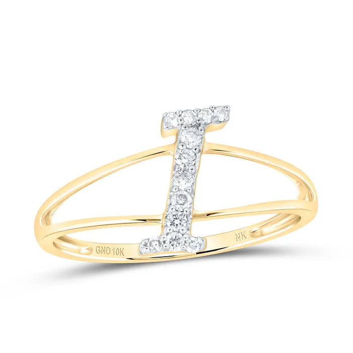 GND Rings 110CtwNat Dia Nk Gift Initial I Ladies Ring 097 grams