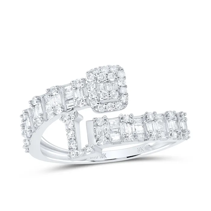 GND Rings 12 CtwNat Dia Nk Fashion Initial L Ladies Cuff Ring 207 grams