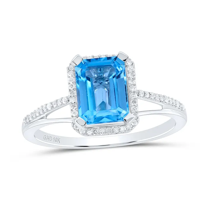 GND Rings 16CtwDia Nk 8X6 Mm Em London Blue Topaz Synthetic Ring 255 grams GND Rings 16CtwDia Nk 8X6 Mm Em London Blue Topaz Synthetic Ring 255 grams
