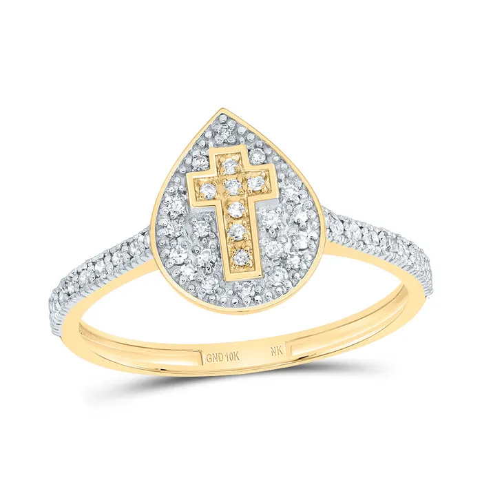 GND Rings 16CtwDia Nk Gift Cross Pear Ring 123 grams