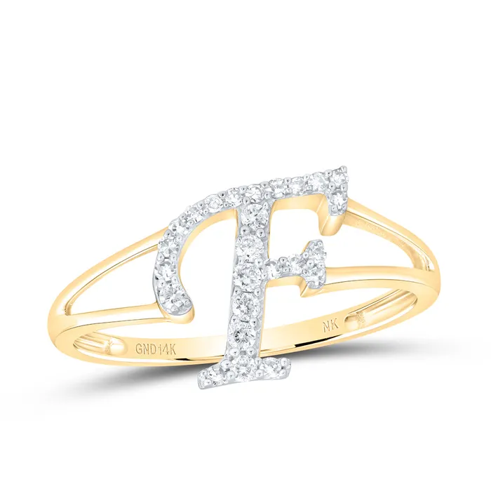 GND Rings 16CtwNat Dia Nk Gift Initial F Ladies Ring 153 grams
