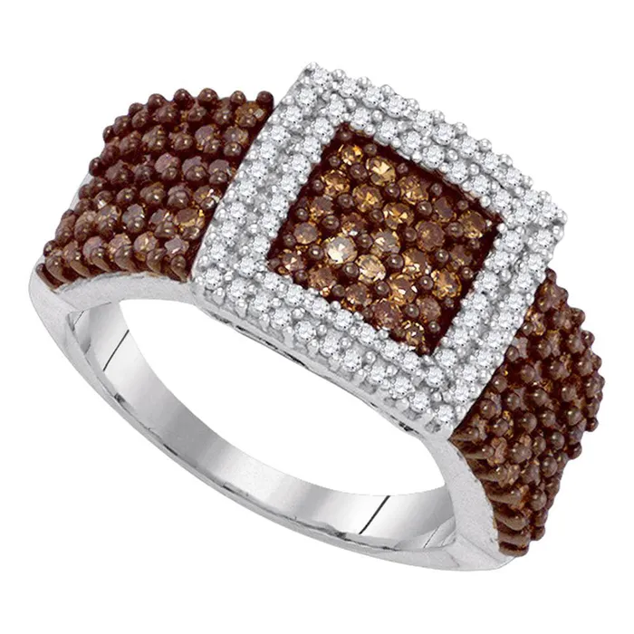 GND Rings 10Kt White Gold 1 CtwDia Brown MicroPave Ring 451 grams