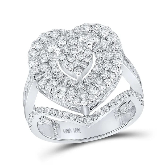 GND Rings 10Kt White Gold 2 13CtwDia Cn Heart Ring 5 grams