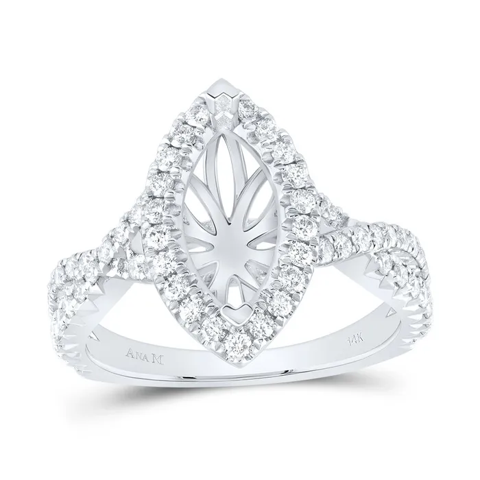 GND Rings 34CtwDia Ana M 1 12CtCmq SemiMount Single Halo Engagement Ring 505 grams GND Rings 34CtwDia Ana M 1 12CtCmq SemiMount Single Halo Engagement Ring 505 grams