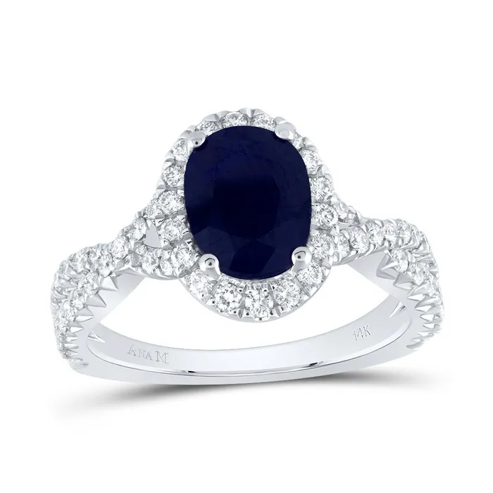 GND Rings 34CtwDia Ana M 9X65MmOvBs Nat Gem Single Halo Engagement Ring 478 grams GND Rings 34CtwDia Ana M 9X65MmOvBs Nat Gem Single Halo Engagement Ring 478 grams