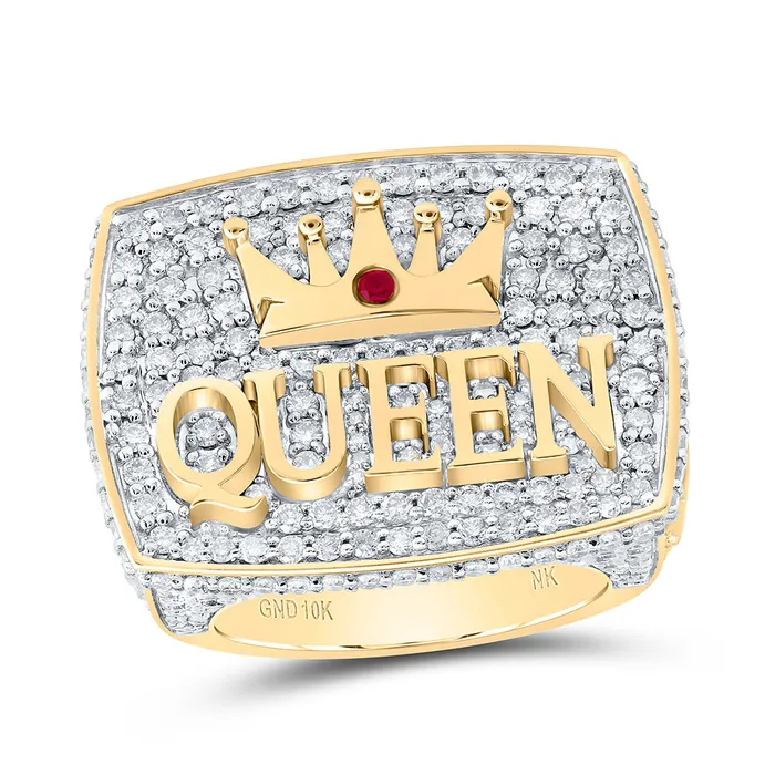 GND Rings 3 58CtwDia Nk 004Ctw RdRu Nat Gem Queen Ladies Ring 1581 grams GND Rings 3 58CtwDia Nk 004Ctw RdRu Nat Gem Queen Ladies Ring 1581 grams