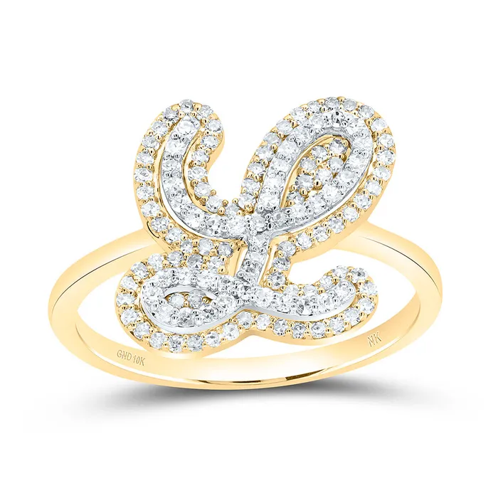 GND Rings 38CtwDia Nk Fashion Initial L Ladies Ring 256 grams