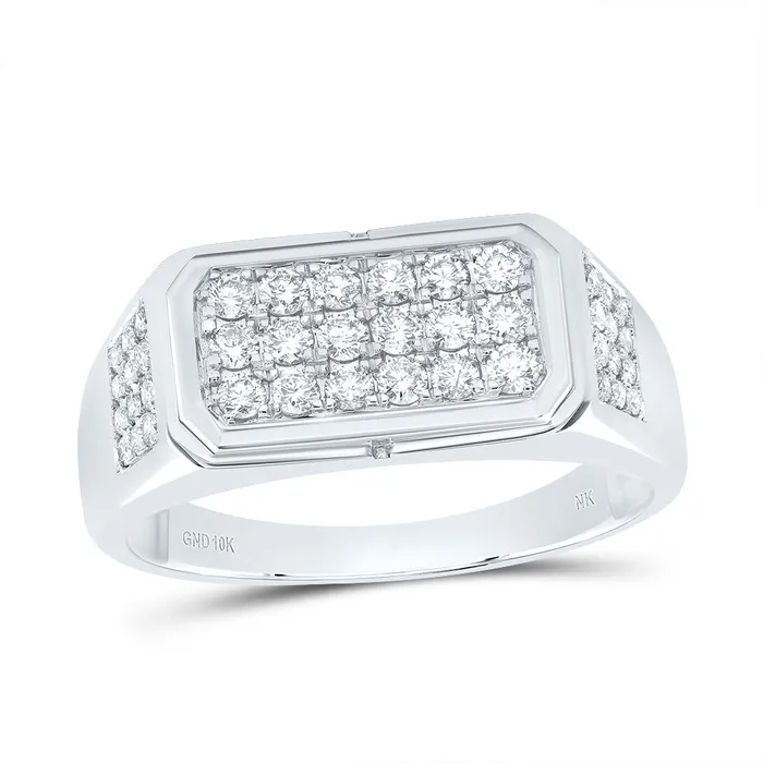 GND Rings Gold Band Ring 1 Cttw Round Natural Diamond Mens 559 grams GND Rings Gold Band Ring 1 Cttw Round Natural Diamond Mens 559 grams