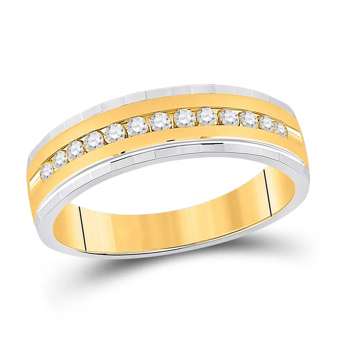 GND Rings Gold Band Wedding Ring 13 Cttw Round Natural Diamond Mens 489 grams GND Rings Gold Band Wedding Ring 13 Cttw Round Natural Diamond Mens 489 grams
