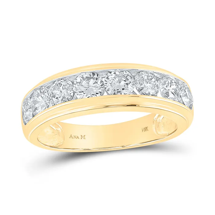 GND Rings Gold Band Wedding Ring 2 Cttw Round Natural Diamond Mens 509 grams GND Rings Gold Band Wedding Ring 2 Cttw Round Natural Diamond Mens 509 grams