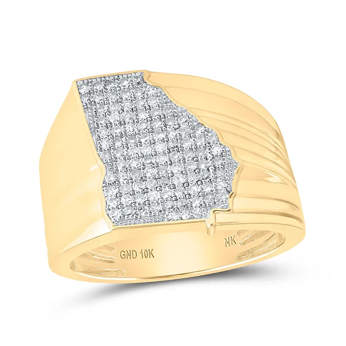 GND Rings Gold Georgia Cluster Ring 12 Cttw Round Natural Diamond Mens 822 grams GND Rings Gold Georgia Cluster Ring 12 Cttw Round Natural Diamond Mens 822 grams
