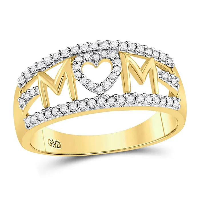 GND Rings Gold Heart Band Mom Ring 14 Cttw Round Natural Diamond Womens 239 grams GND Rings Gold Heart Band Mom Ring 14 Cttw Round Natural Diamond Womens 239 grams