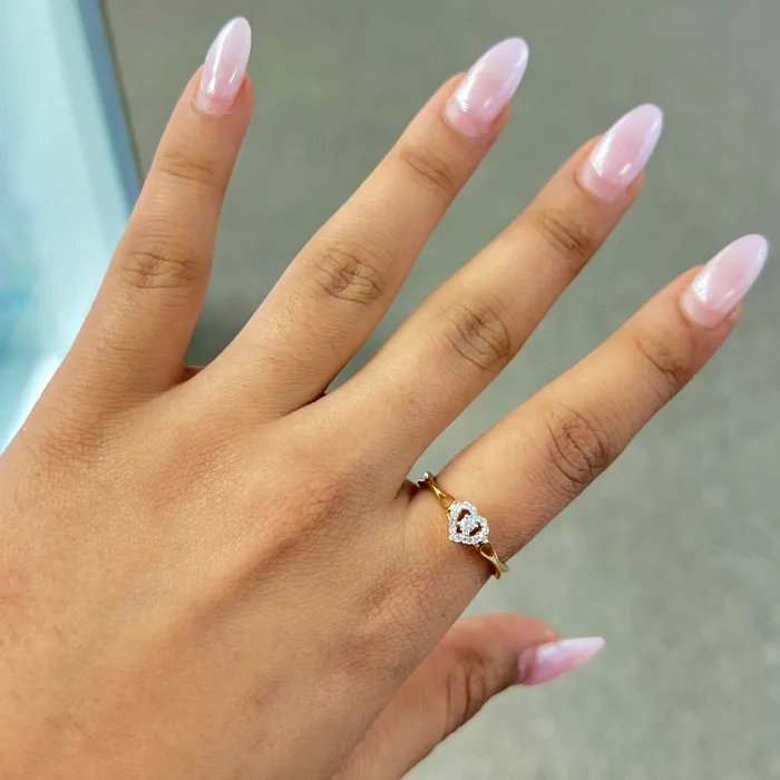 GND Rings Gold Heart Promise Ring 18 Cttw Round Natural Diamond Womens 149 grams