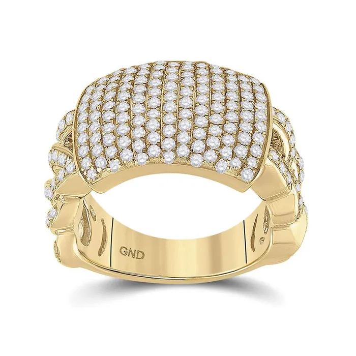 GND Rings Gold Statement Fashion Ring 2 Cttw Round Natural Diamond Mens 788 grams GND Rings Gold Statement Fashion Ring 2 Cttw Round Natural Diamond Mens 788 grams