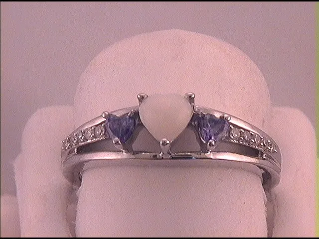 GND Rings Sterling Silver 110 CtDia 13 CtOpal 112 CtAme Ring 326 grams