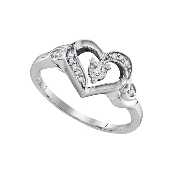 GND Rings Sterling Silver Solitaire Heart Ring 120 Cttw Round Natural Diamond Womens 201 grams GND Rings Sterling Silver Solitaire Heart Ring 120 Cttw Round Natural Diamond Womens 201 grams