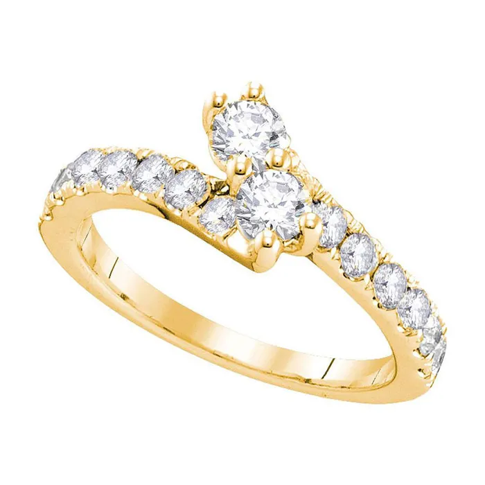 Gold 2stone Bridal Wedding Engagement Ring 34 Cttw Round Natural Diamond Womens 287 grams GND Rings Gold 2stone Bridal Wedding Engagement Ring 34 Cttw Round Natural Diamond Womens 287 grams GND Rings