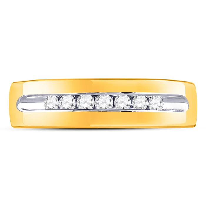 Gold Band Wedding Ring 14 Cttw Round Natural Diamond Mens 694 grams GND Rings Gold Band Wedding Ring 14 Cttw Round Natural Diamond Mens 694 grams GND Rings