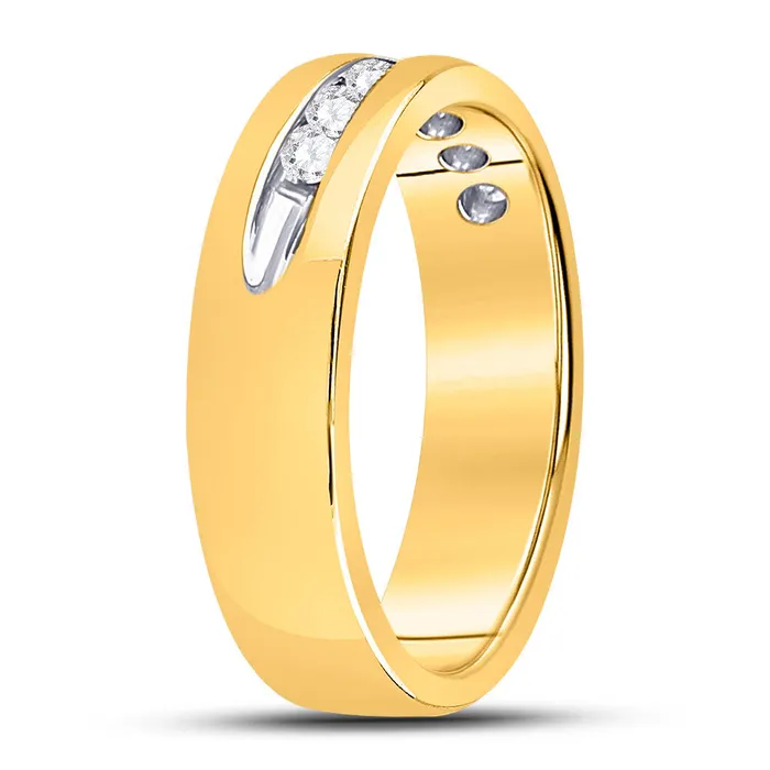 Gold Band Wedding Ring 14 Cttw Round Natural Diamond Mens 694 grams GND Rings Gold Band Wedding Ring 14 Cttw Round Natural Diamond Mens 694 grams GND Rings