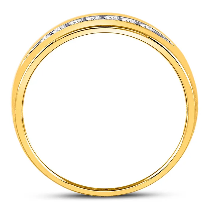 Gold Band Wedding Ring 14 Cttw Round Natural Diamond Mens 694 grams GND Rings Gold Band Wedding Ring 14 Cttw Round Natural Diamond Mens 694 grams GND Rings