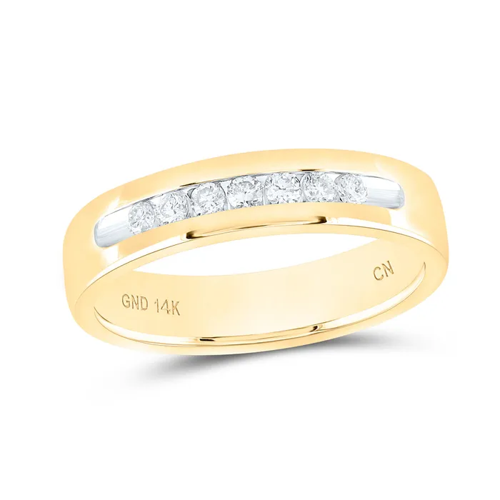 Gold Band Wedding Ring 14 Cttw Round Natural Diamond Mens 694 grams GND Rings Gold Band Wedding Ring 14 Cttw Round Natural Diamond Mens 694 grams GND Rings